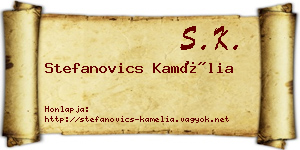 Stefanovics Kamélia névjegykártya